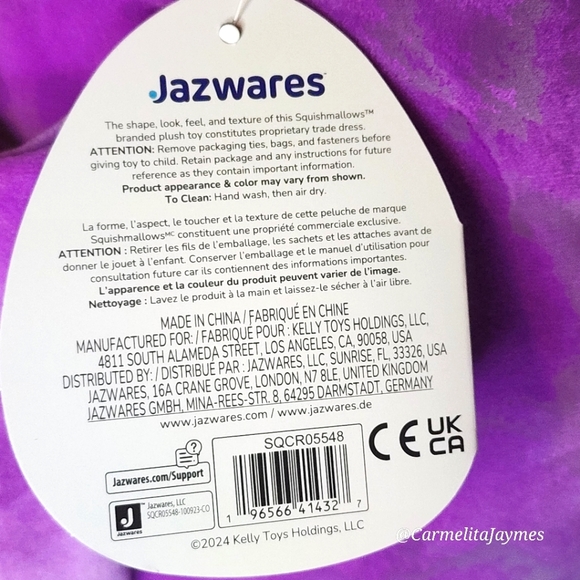 WON IN LIVE CLAW MACHINE JOY 🐿 Purple Sugar Glider Squishmallow ☆》NWT《☆ - Picture 8 of 8